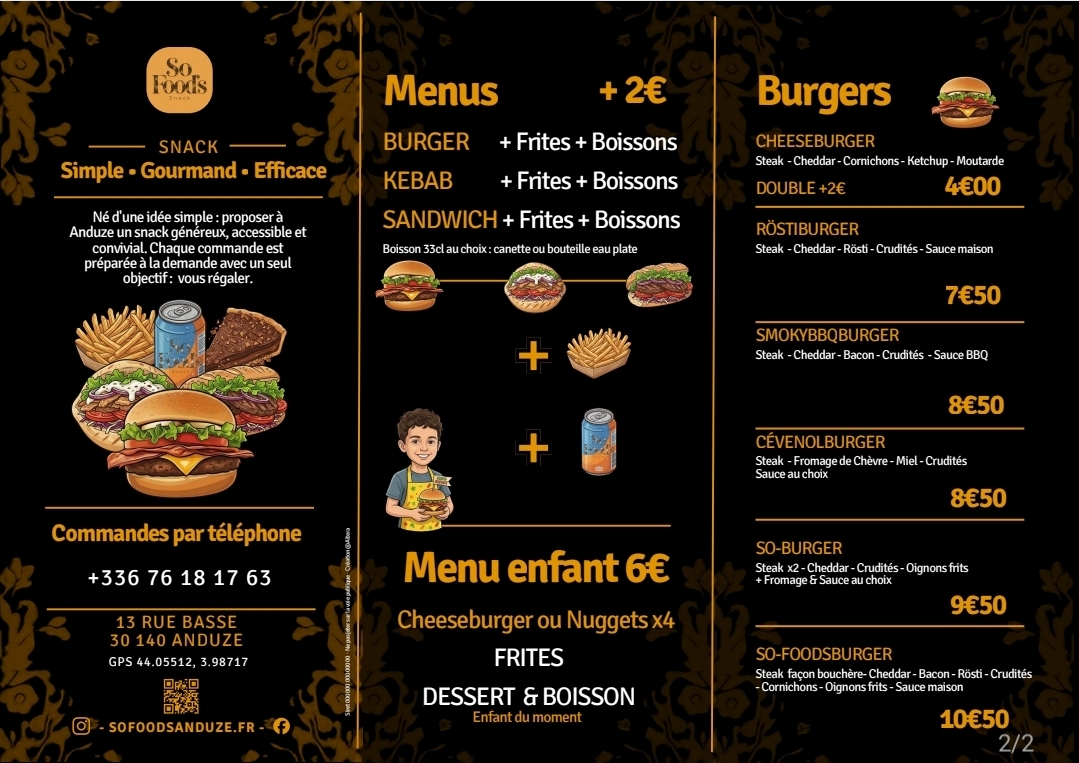 Flyer verso So Food's
